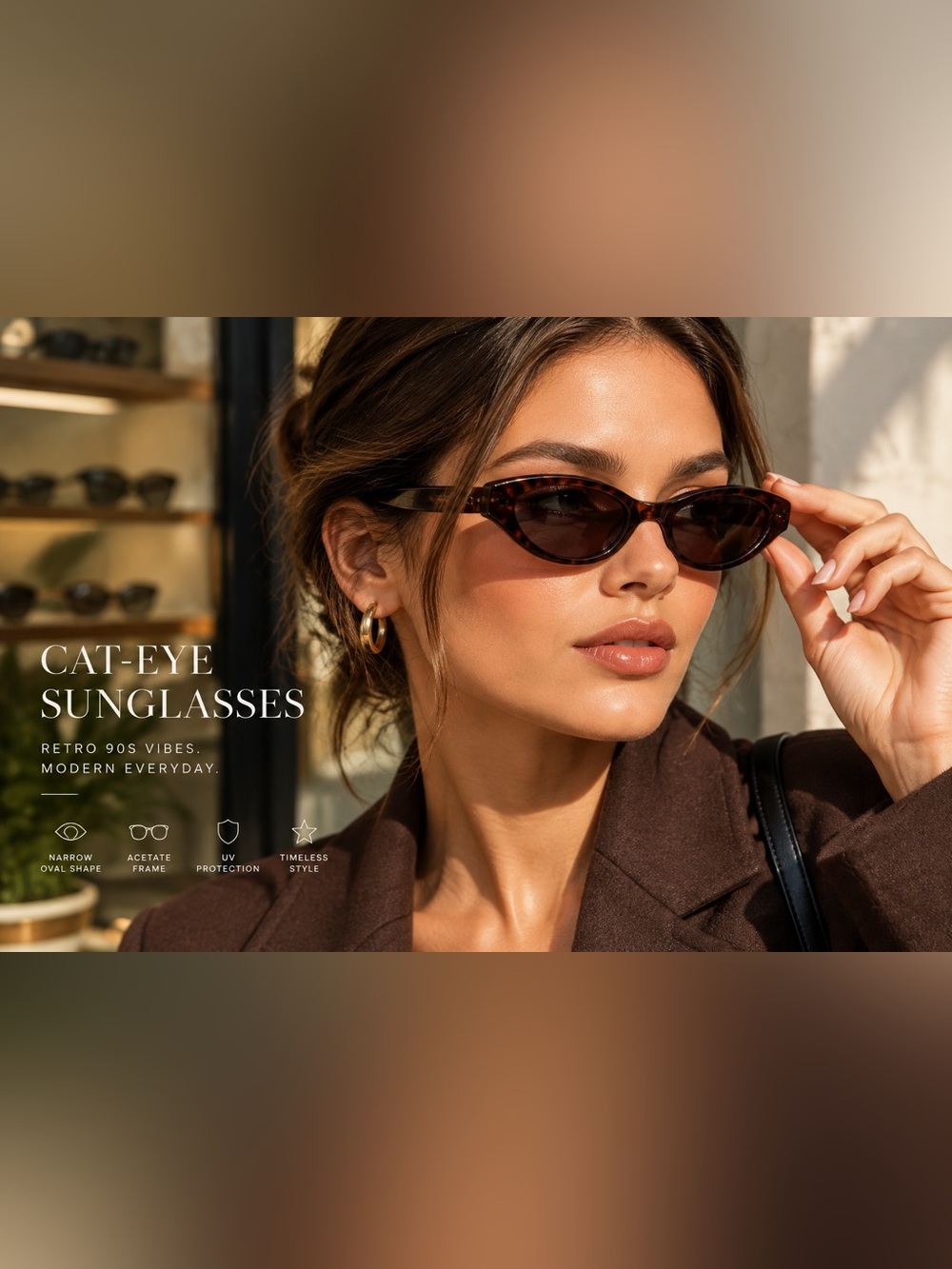 GUVIVI Retro cat eye sunglasses in a leopard print